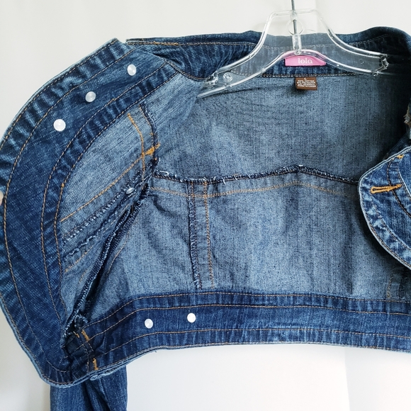 •Lola short blue denim bolero jacket ✔Large - Picture 8 of 10